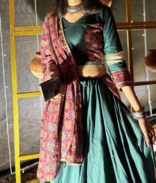 green chaniya choli